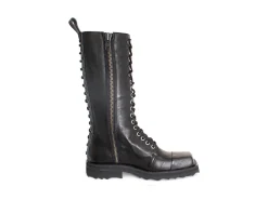 Fluevog Shoes Alonso | Tall Lace-Up Boot With Zipper Black Flash Sale