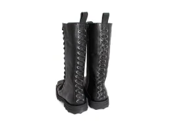 Fluevog Shoes Alonso | Tall Lace-Up Boot With Zipper Black Flash Sale