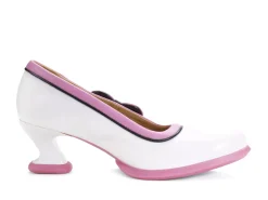 Fluevog Shoes Anodea | Heel With Side Bow White/Pink New