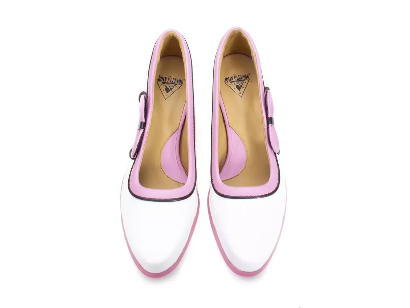 Fluevog Shoes Anodea | Heel With Side Bow White/Pink New