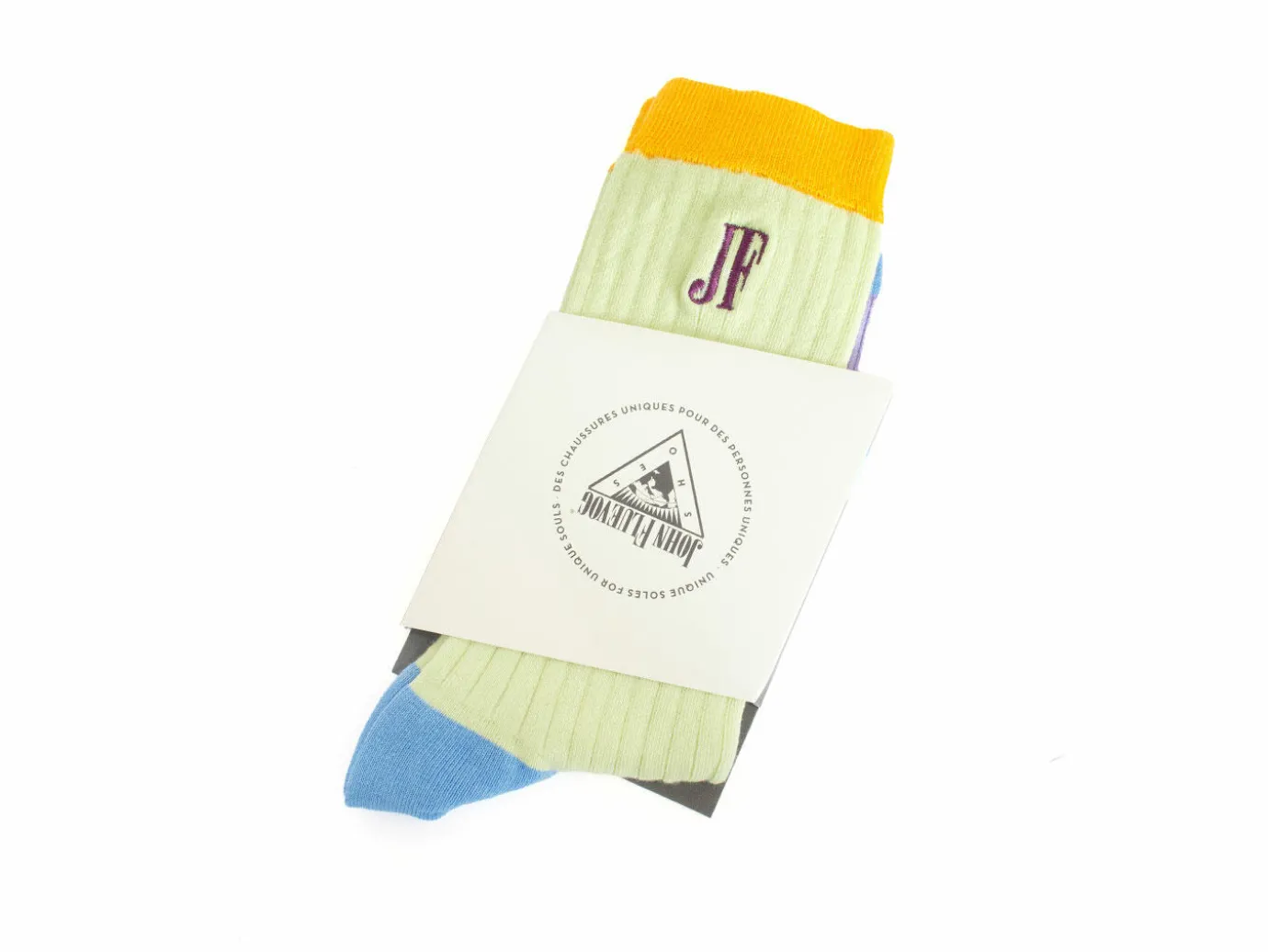 Fluevog Shoes Archer Vog Socks | Colourblock Sock Green Outlet