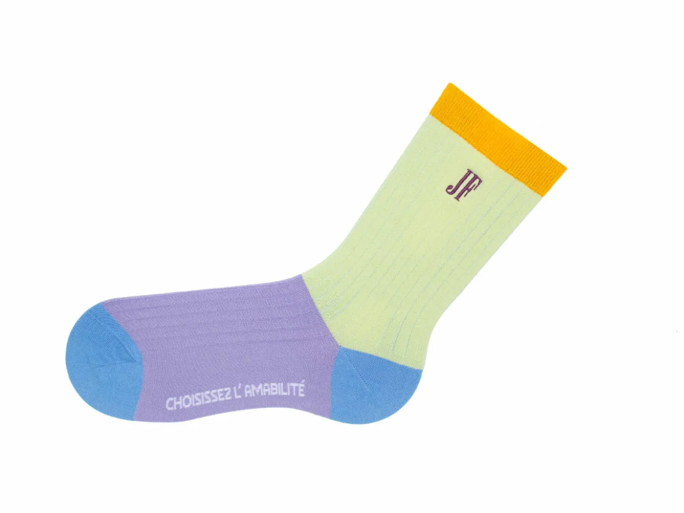 Fluevog Shoes Archer Vog Socks | Colourblock Sock Green Outlet