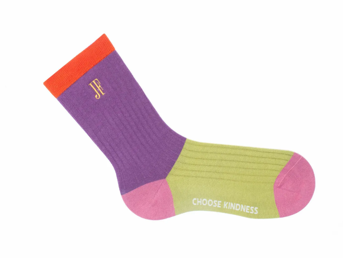 Fluevog Shoes Archer Vog Socks | Colourblock Sock Purple Online