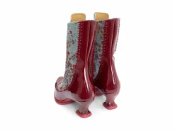 Fluevog Shoes Aura | Brogue Tall Boot Red/Green Floral Discount
