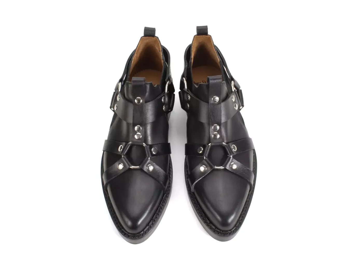 Fluevog Shoes Axel | Chelsea Shoe With Harness Black Hot