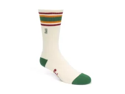 Fluevog Shoes Bandit | Colourblock Varsity Sock Cream/Green Flash Sale