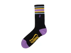 Fluevog Shoes Bandit | Colourblock Varsity Sock Black/Lavender Best