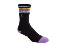 Fluevog Shoes Bandit | Colourblock Varsity Sock Black/Lavender Cheap