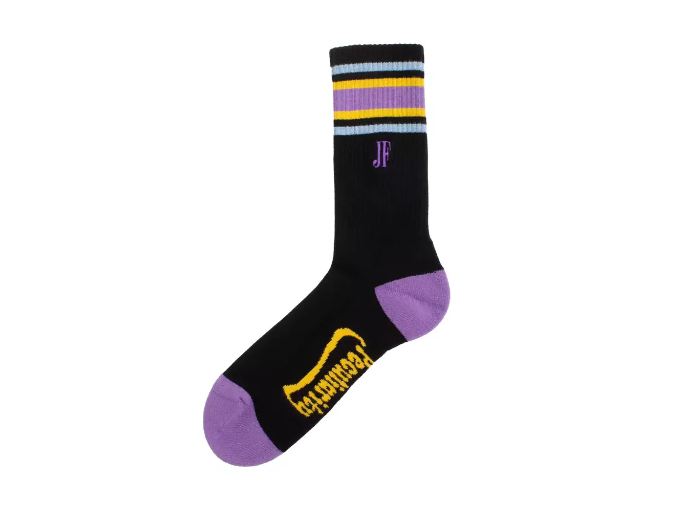 Fluevog Shoes Bandit | Colourblock Varsity Sock Black/Lavender Cheap