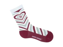 Fluevog Shoes Baobao Vog Socks | Heart Illusion Sock Cream/Blue/Burgundy Shop