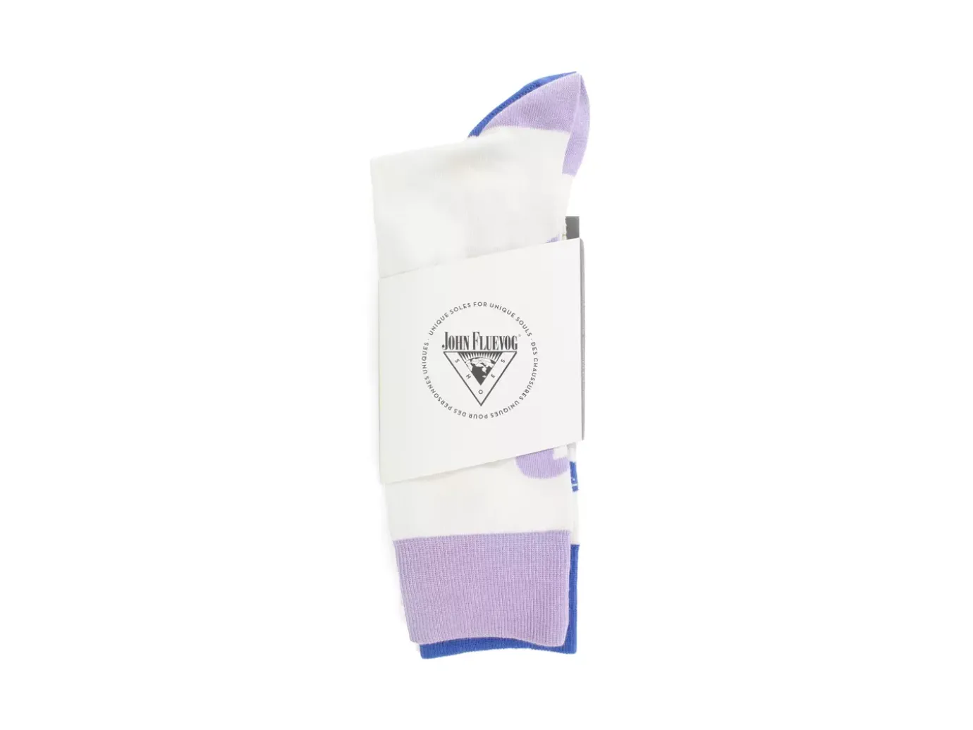 Fluevog Shoes Baz Vog Socks (3-Pack) | 3-Pack Graphic Sock Blue/Green/Purple Store