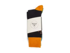 Fluevog Shoes Baz Vog Socks (3-Pack) | 3-Pack Graphic Sock Orange/Green/Blue Outlet