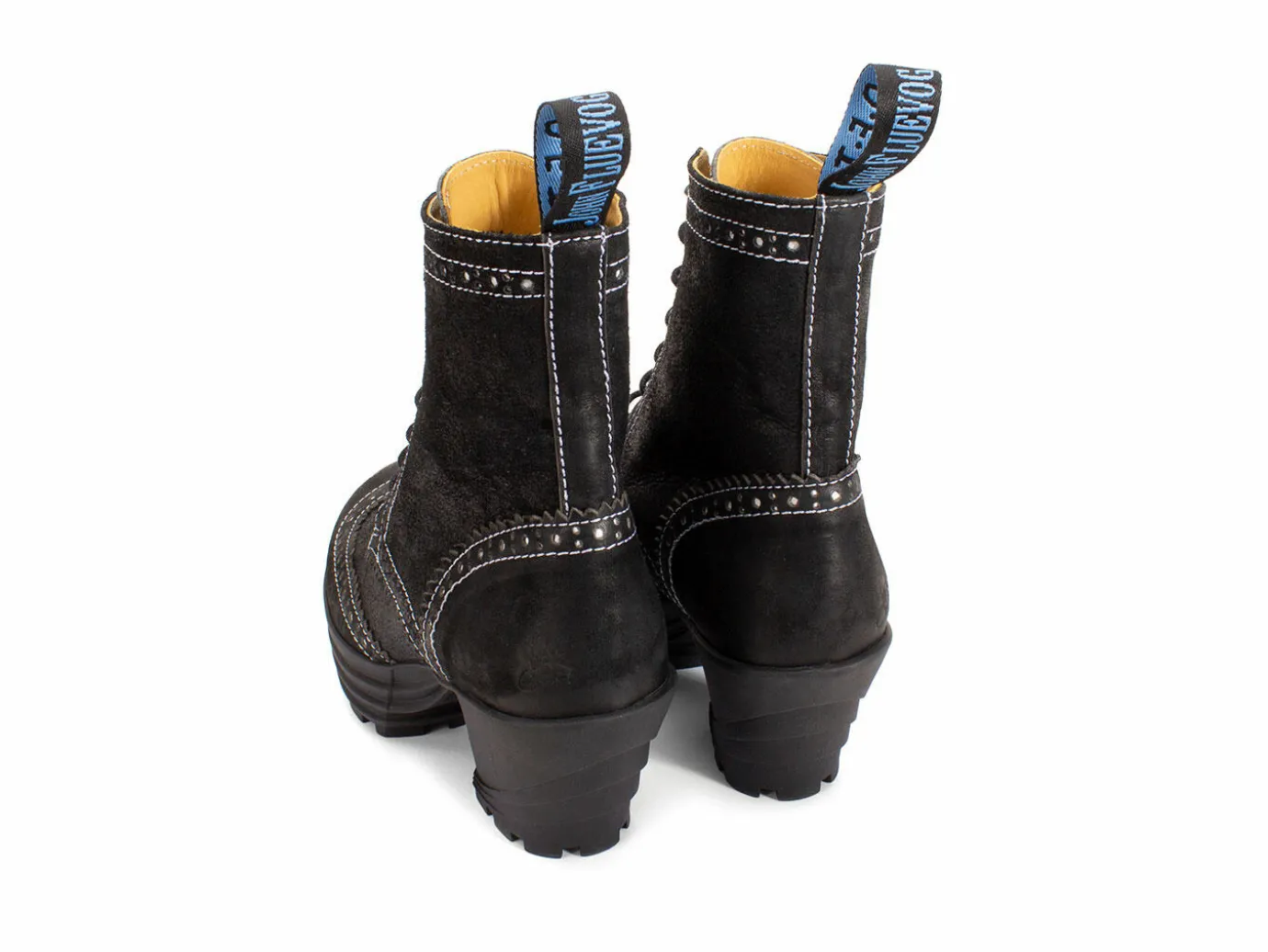 Fluevog Shoes Bebop | Lace-Up Brogue Boot Black Fashion