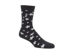 Fluevog Shoes Bianca Vog Socks | Large Stars Sock Black/Metallic Silver Flash Sale