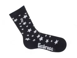 Fluevog Shoes Bianca Vog Socks | Large Stars Sock Black/Metallic Silver Discount