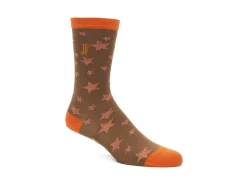 Fluevog Shoes Bianca Vog Socks | Large Stars Sock Brown/Metallic Orange Best Sale
