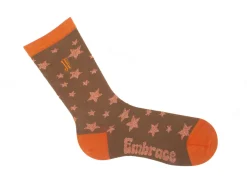 Fluevog Shoes Bianca Vog Socks | Large Stars Sock Brown/Metallic Orange Best Sale