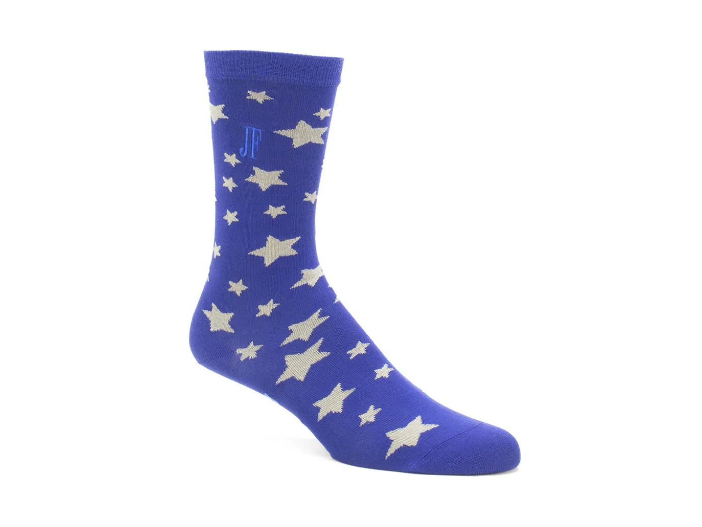 Fluevog Shoes Bianca Vog Socks | Large Stars Sock Navy/Beige Shop