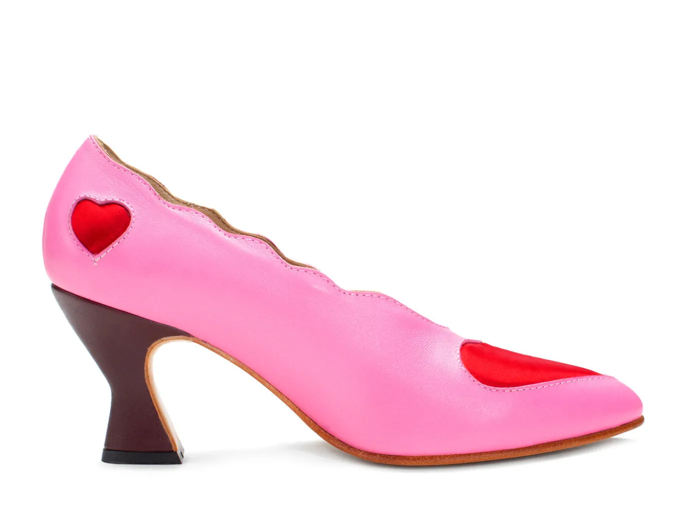 Fluevog Shoes Blaise | Pump With Applique Pink/Red Cheap