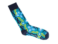 Fluevog Shoes Cerebral Vog Socks | Geometric Knit Sock Blue Hot