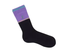 Fluevog Shoes Citta Vog Socks | Thick Colourblock Sock Black/Lavender Store