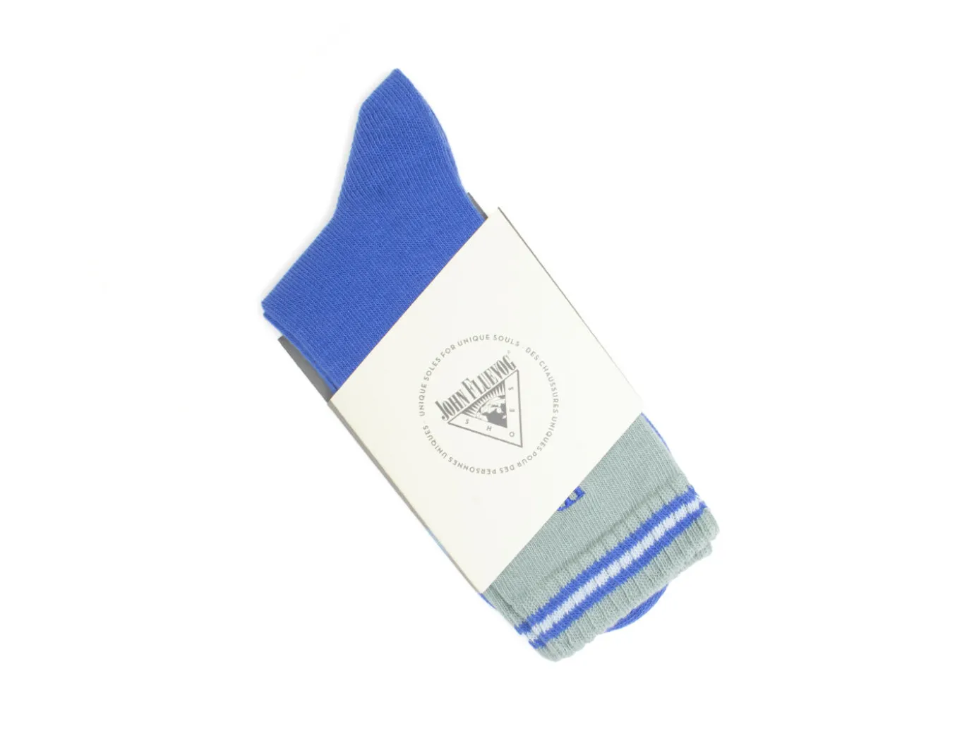 Fluevog Shoes Citta Vog Socks | Thick Colourblock Sock Blue/Green Shop