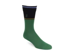 Fluevog Shoes Citta Vog Socks | Thick Colourblock Sock Green/Black Discount