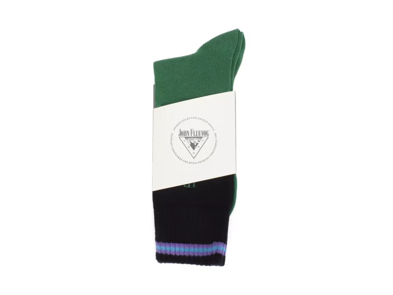 Fluevog Shoes Citta Vog Socks | Thick Colourblock Sock Green/Black Discount