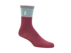 Fluevog Shoes Citta Vog Socks | Thick Colourblock Sock Burgundy/Blue Clearance