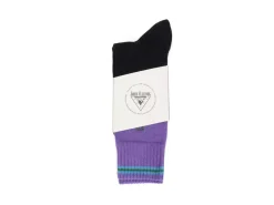 Fluevog Shoes Citta Vog Socks | Thick Colourblock Sock Black/Lavender Flash Sale