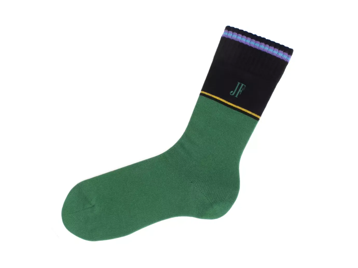 Fluevog Shoes Citta Vog Socks | Thick Colourblock Sock Green/Black Online