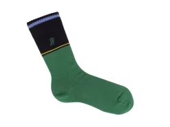 Fluevog Shoes Citta Vog Socks | Thick Colourblock Sock Green/Black Online