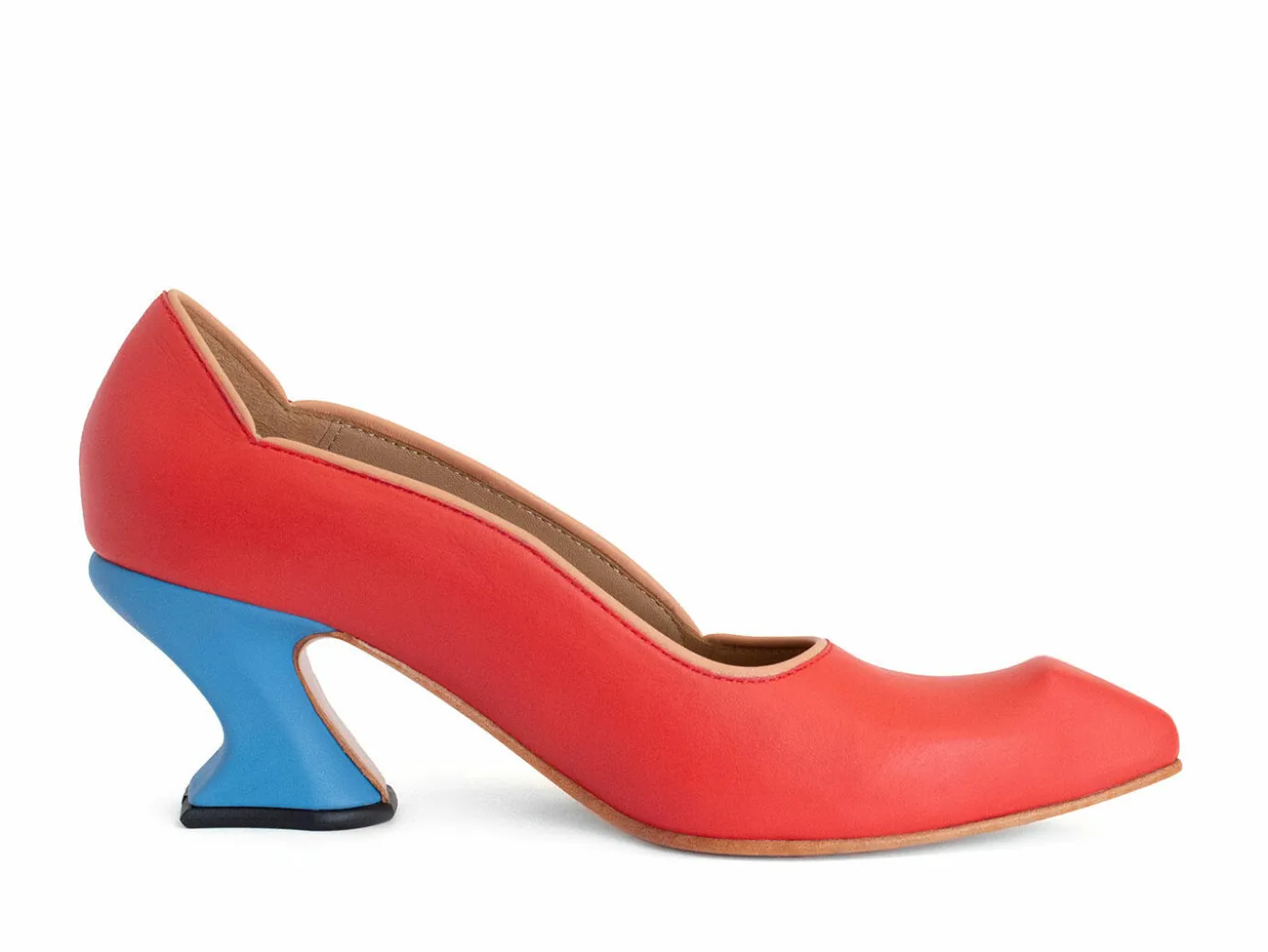 Fluevog Shoes Clara | Leather Swirl Pump Red Best Sale