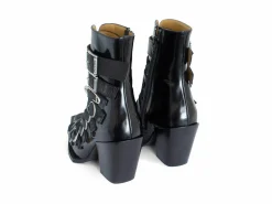 Fluevog Shoes Conceptual Cookie | Zip-Up Ankle Boot With Buckles Black Best