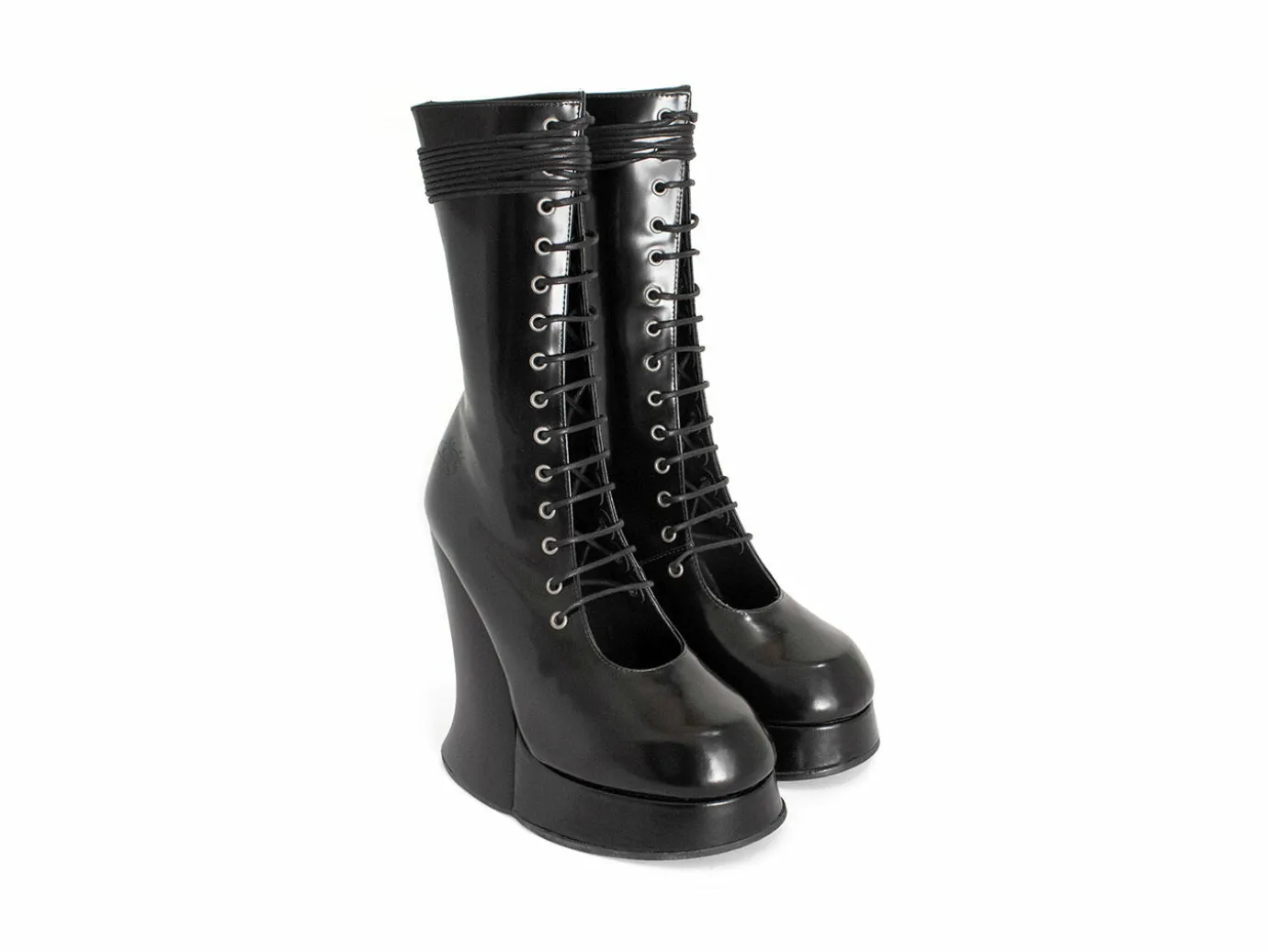 Fluevog Shoes Corset Boot | Lace-Up Corset Boot Black Flash Sale