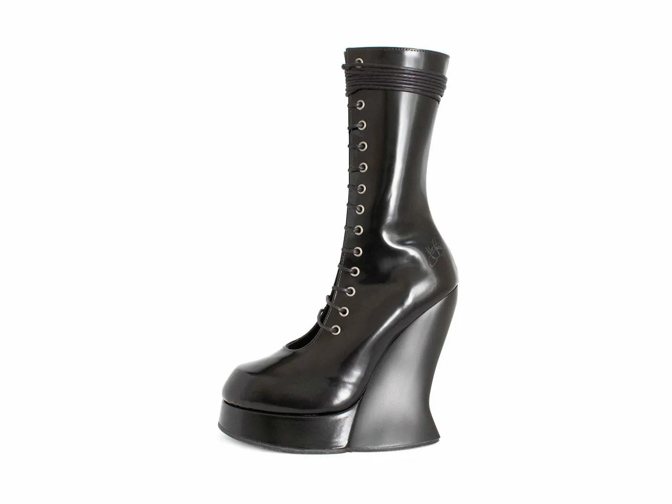 Fluevog Shoes Corset Boot | Lace-Up Corset Boot Black Flash Sale