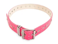 Fluevog Shoes Croft Belt | Star-Studded Leather Belt Hot Pink Best