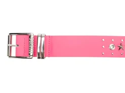 Fluevog Shoes Croft Belt | Star-Studded Leather Belt Hot Pink Best