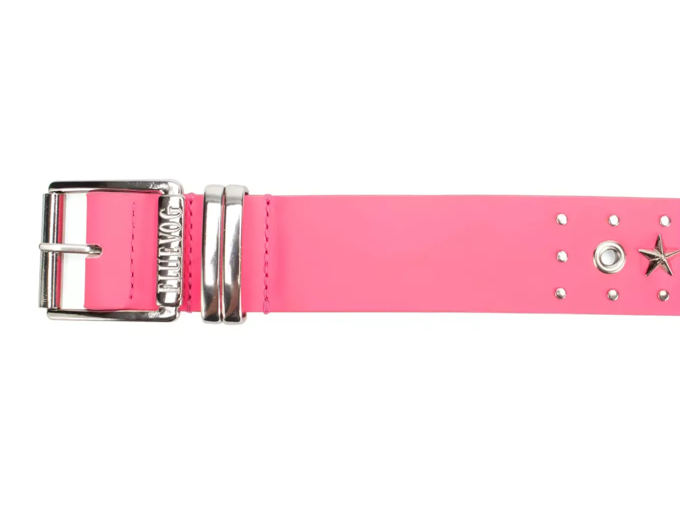 Fluevog Shoes Croft Belt | Star-Studded Leather Belt Hot Pink Flash Sale