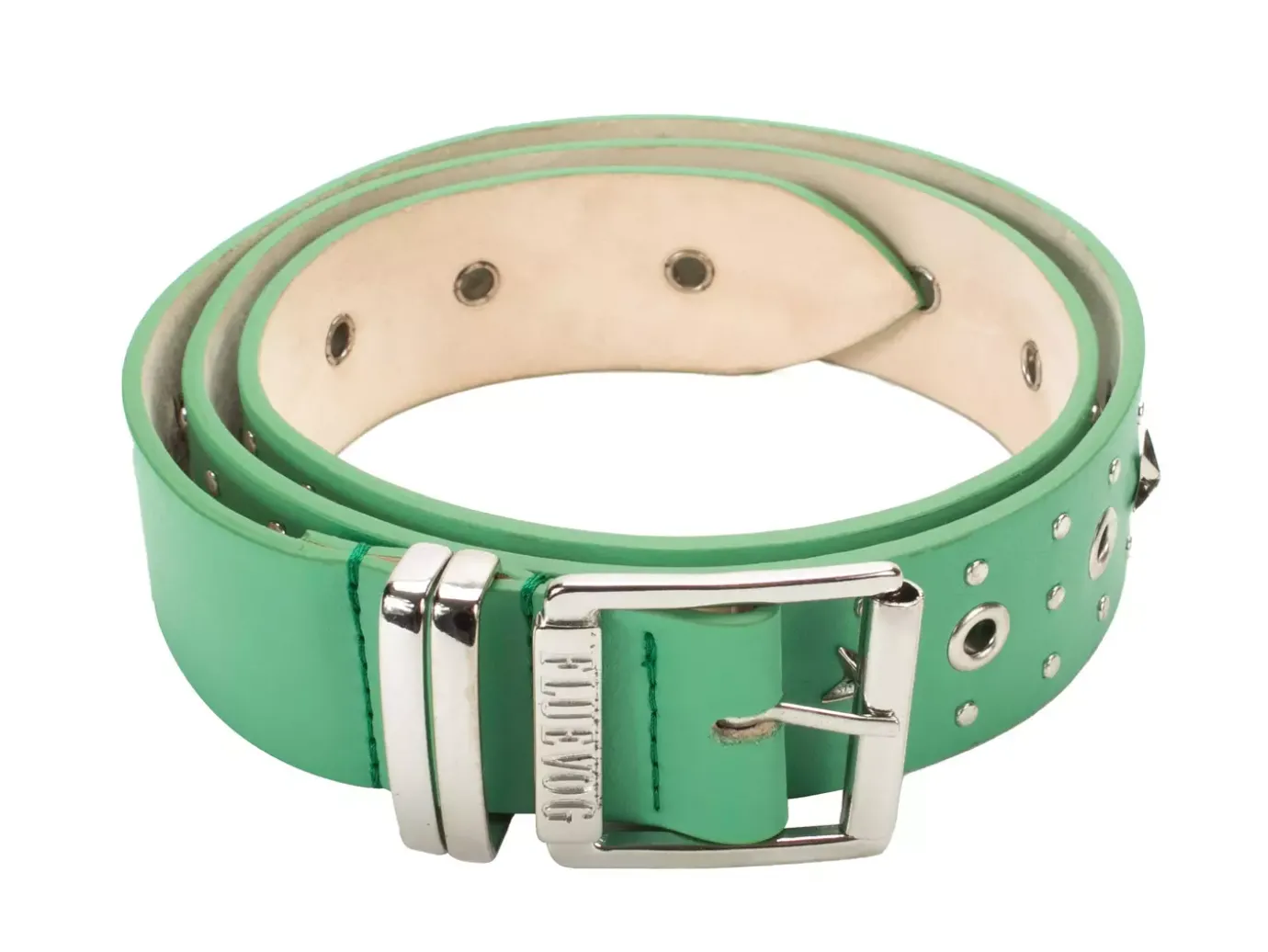 Fluevog Shoes Croft Belt | Star-Studded Leather Belt Green Cheap
