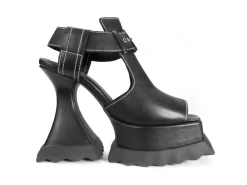 Fluevog Shoes Daisy | T-Strap Platform Heel Black Hot