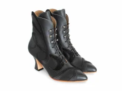 Fluevog Shoes De La Cruz | Embroidered Lace-Up Boot Black Flash Sale