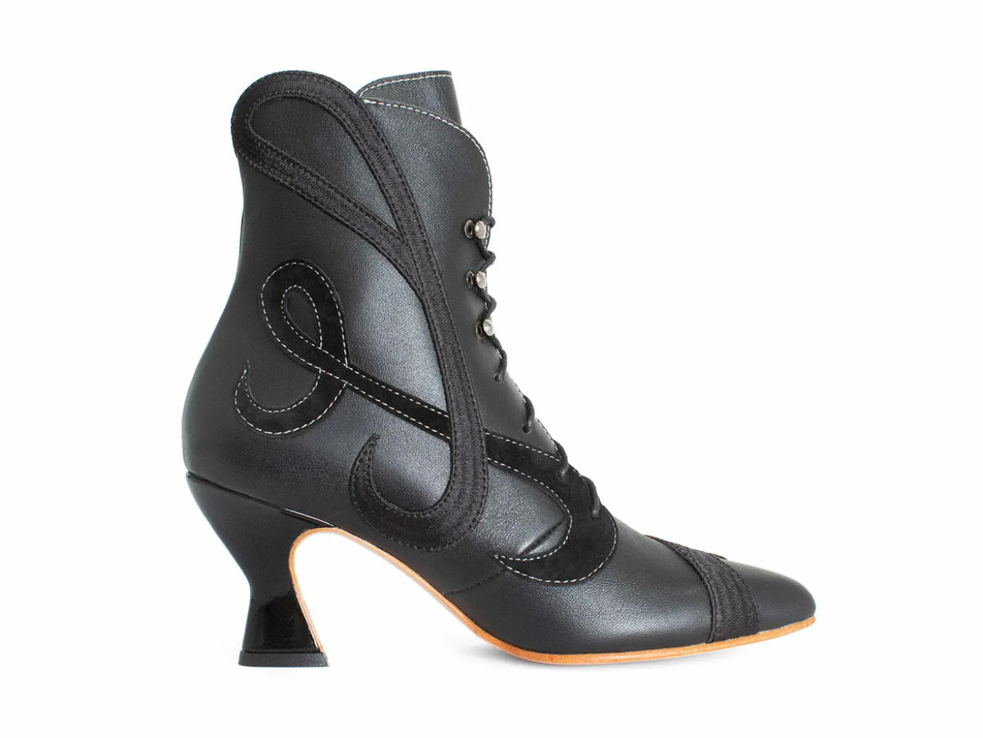 Fluevog Shoes De La Cruz | Embroidered Lace-Up Boot Black Flash Sale