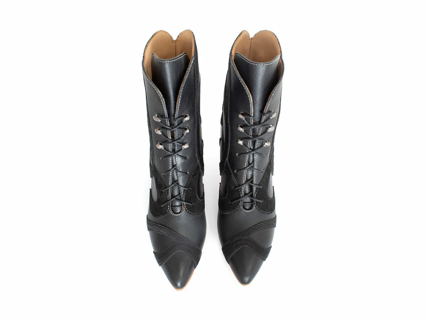 Fluevog Shoes De La Cruz | Embroidered Lace-Up Boot Black Flash Sale