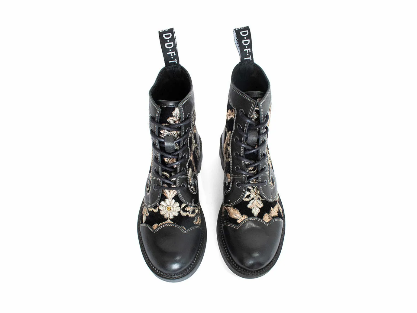 Fluevog Shoes Derby Swirl (6 Eye) | Classic Derby Boot Black Jacquard Online