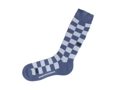 Fluevog Shoes Diego Vog Socks | Checkered Sock Blue Combo Fashion