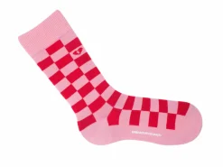 Fluevog Shoes Diego Vog Socks | Checkered Sock Pink/Red Shop
