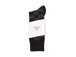 Fluevog Shoes Diego Vog Socks | Checkered Sock Black/Grey Flash Sale