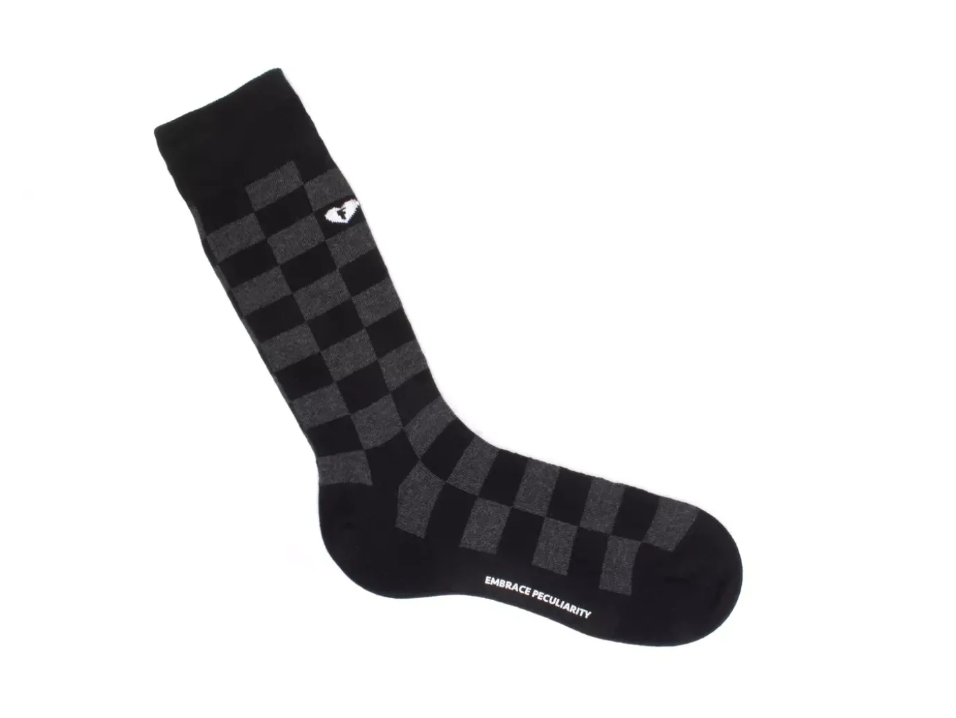 Fluevog Shoes Diego Vog Socks | Checkered Sock Black/Grey Flash Sale