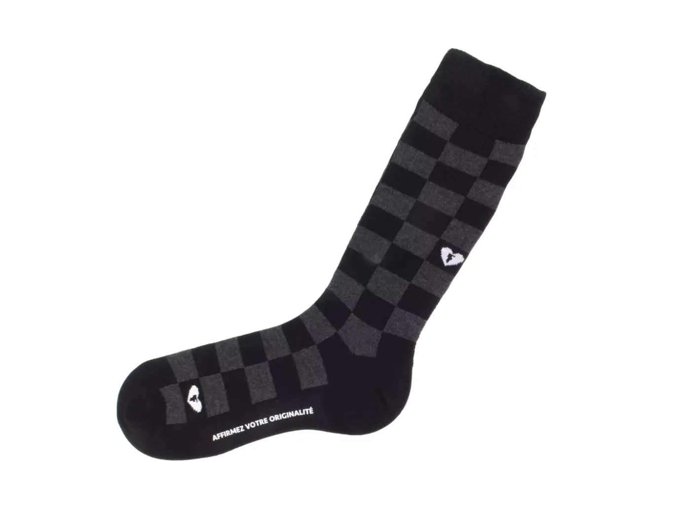 Fluevog Shoes Diego Vog Socks | Checkered Sock Black/Grey Flash Sale